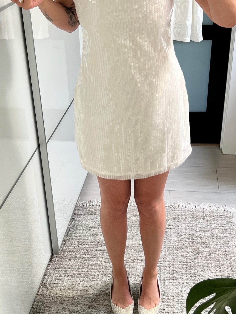12th Tribe Emmy Sequin Mini Skirt - White
